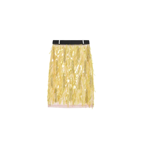 Elevate your elegance in this 16Arlington Skirts from the luxury feather dress edit