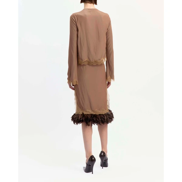 Elevate your elegance in this 16Arlington Knitwear from the luxury feather dress edit
