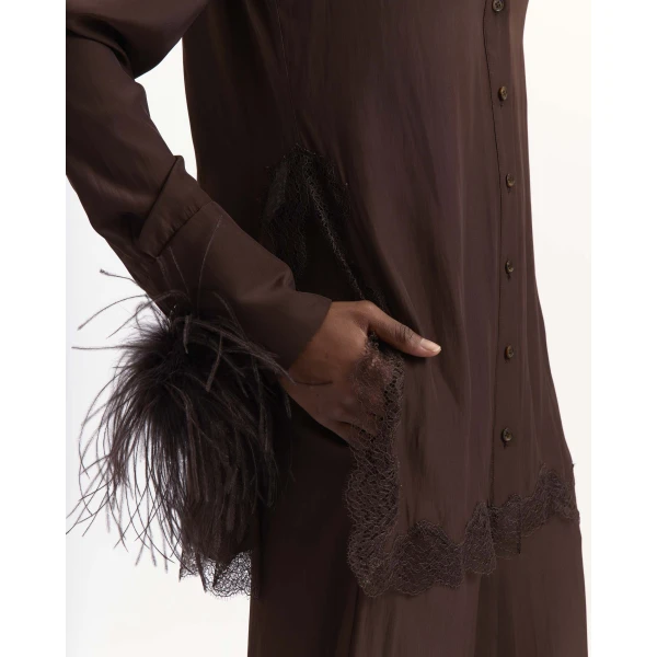 Elevate your elegance in this 16Arlington Tops from the luxury feather dress edit