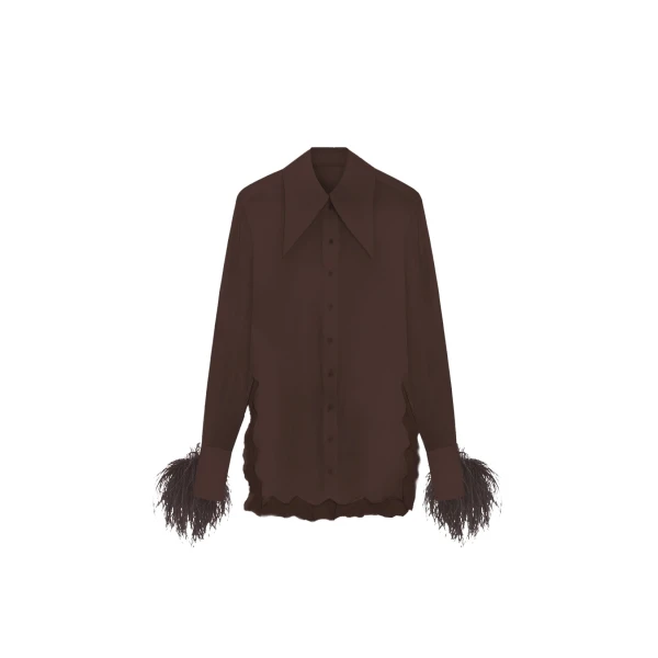 Elevate your elegance in this 16Arlington Tops from the luxury feather dress edit