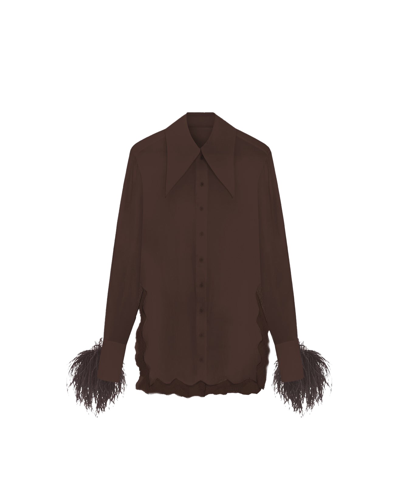 Elevate your elegance in this 16Arlington Tops from the luxury feather dress edit