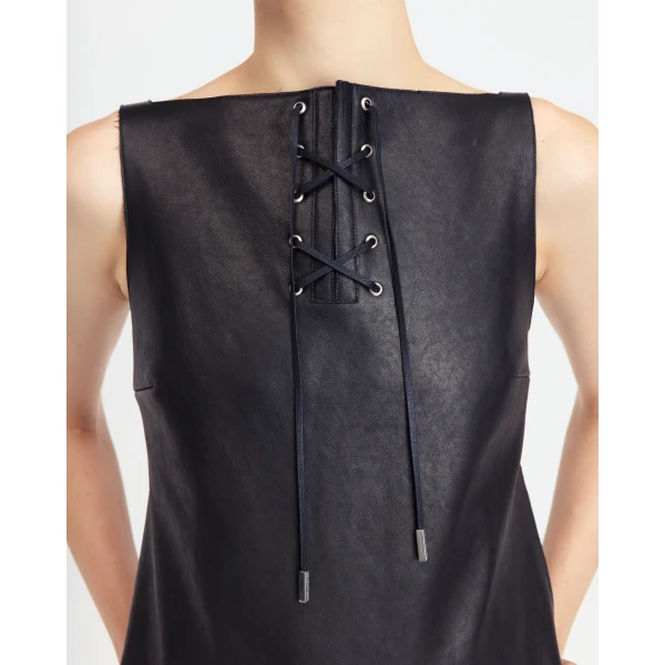 16Arlington True Midi Dress In Leather, view 5
