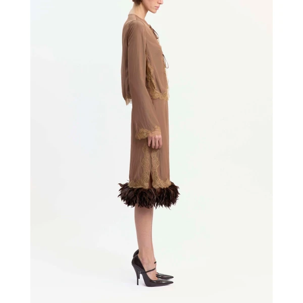 Elevate your elegance in this 16Arlington Skirts from the luxury feather dress edit