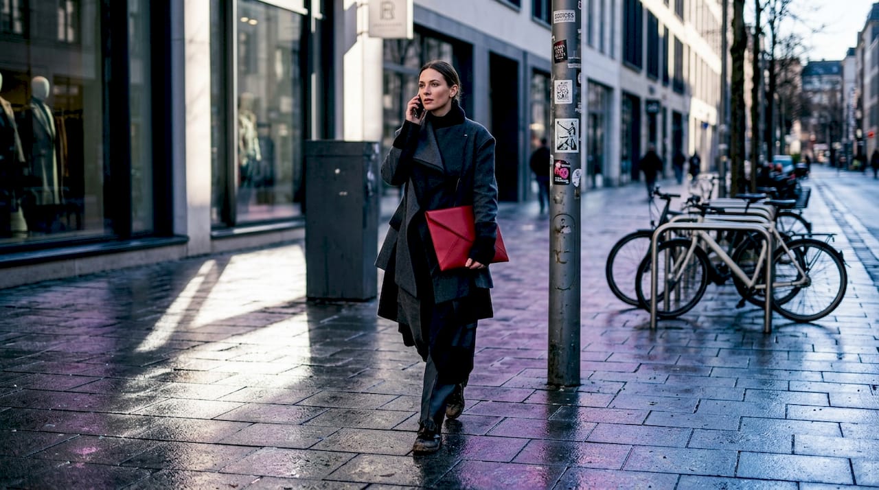 O femeie cu un look extravagant, surprinsă pe străzile orașului