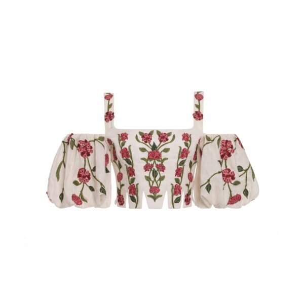 Agua by Agua Bendita Epoca Quebrada Cropped Top - Agua By Agua Bendita Tops - Artisanal Colombian Resort Wear at Coveti