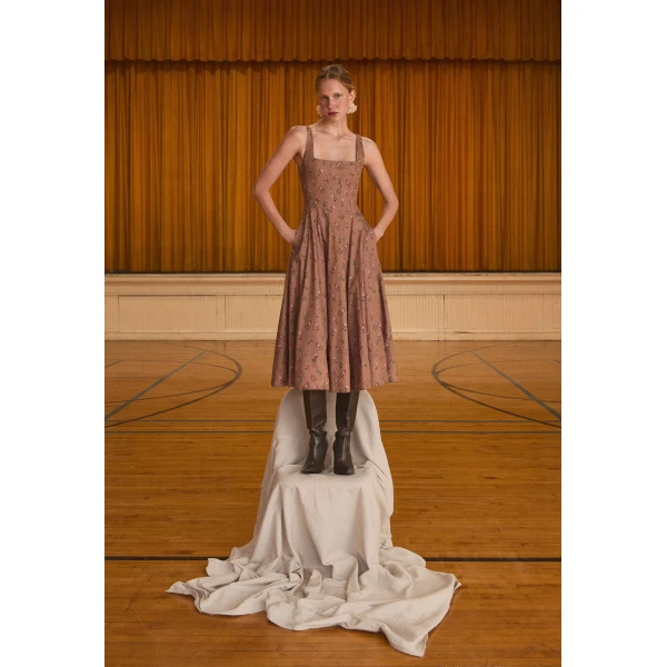 Agua By Agua Bendita Frontera Quebrada Midi Dress, view 3
