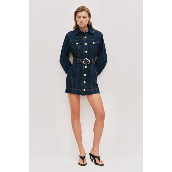 Aje Elodi Denim Mini Dress, view 2