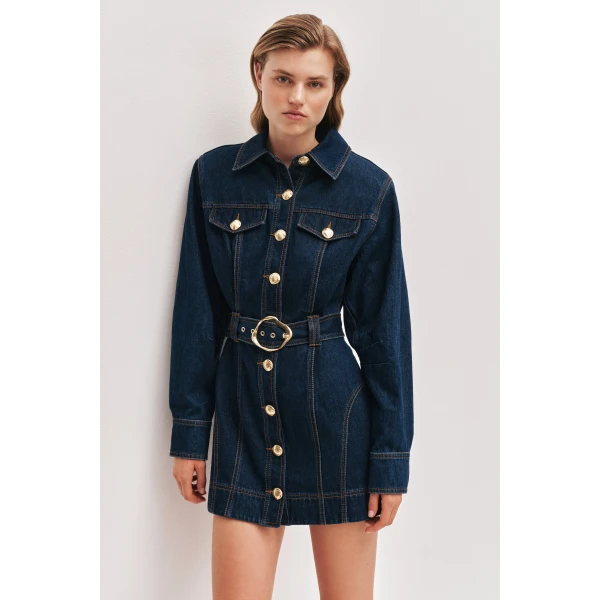Aje Elodi Denim Mini Dress, view 3
