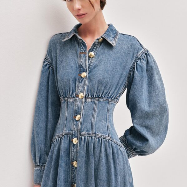 Lorraine Denim Midi Dress