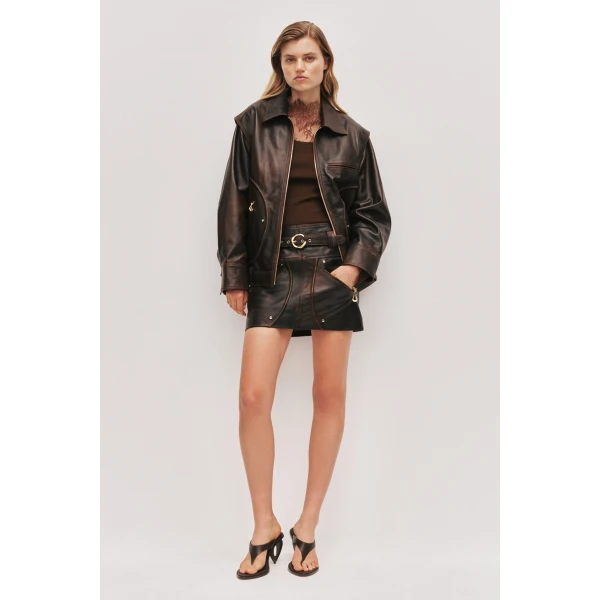 Aje Vexa Leather Jacket, view 2