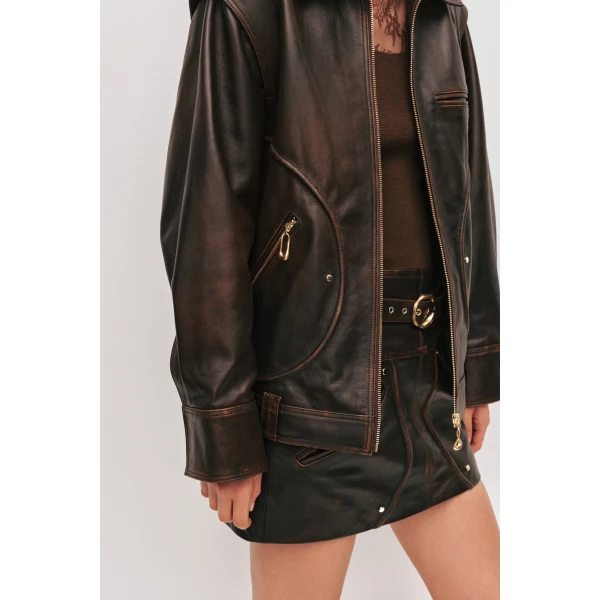 Aje Vexa Leather Jacket, view 4
