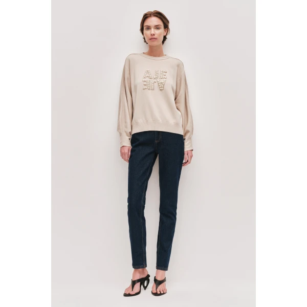 Aje Andie Pearl Logo Jumper Knit, view 2