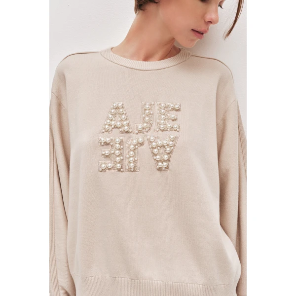 Aje Andie Pearl Logo Jumper Knit, view 4