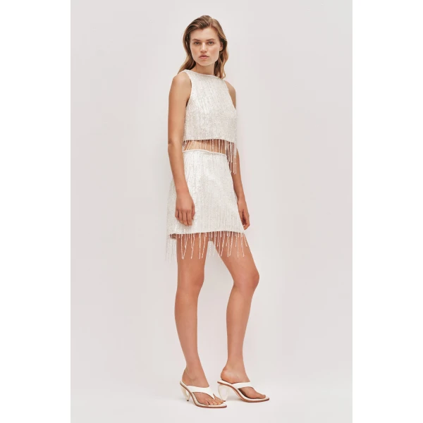 Aje Aire Sequin Mini Skirt, view 2