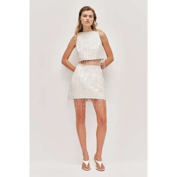 Aje Aire Sequin Mini Skirt, view 3