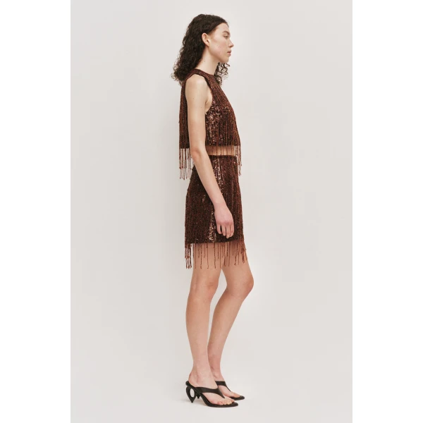 Aje Aire Sequin Skirt, view 2