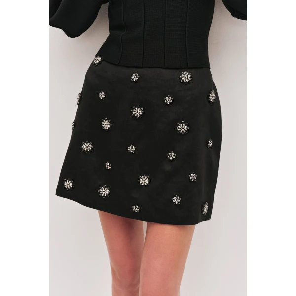Aje Demi Crystal Mini Skirt, view 4