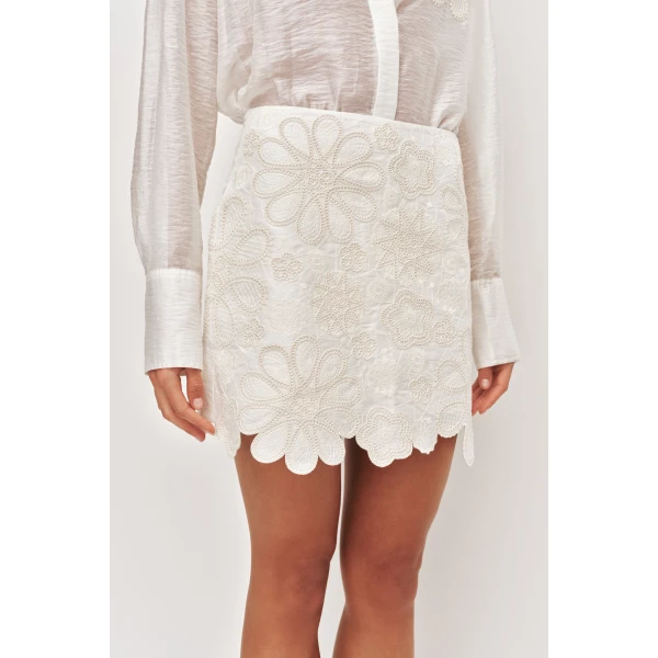 Aje Gia Embroidered Mini Skirt, view 3