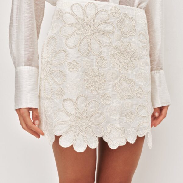 Gia Embroidered Mini Skirt
