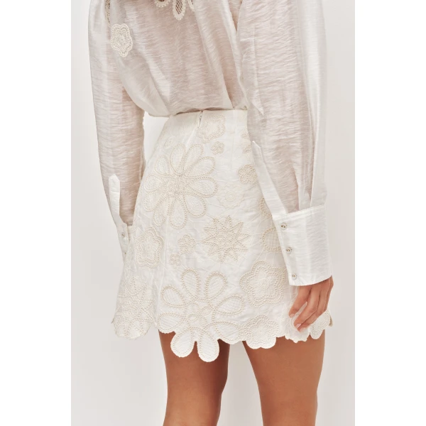 Aje Gia Embroidered Mini Skirt, view 5