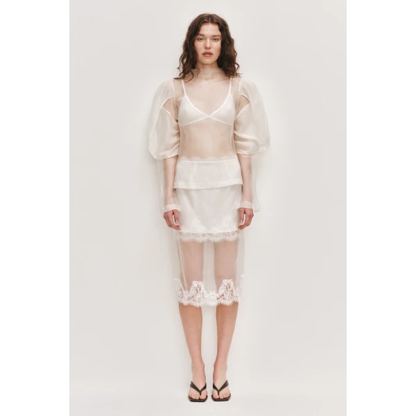 Aje Ophelia Lace Skirt, view 3