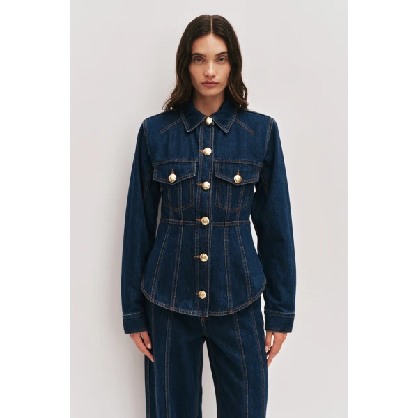 Aje Elodi Corset Denim Shirt, view 3