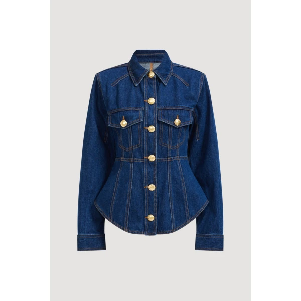 Aje Elodi Corset Denim Shirt, view 6