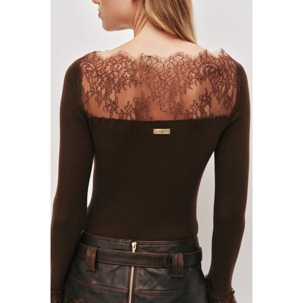 Aje Genna Lace Knit Top, view 5