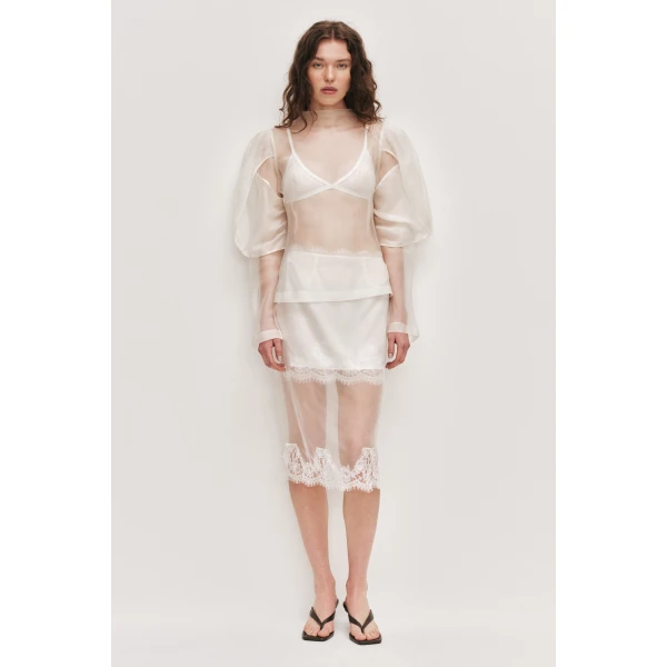 Aje Mirella Organza Long Sleeve Top, view 2
