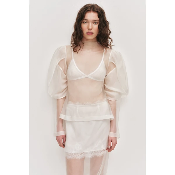 Aje Mirella Organza Long Sleeve Top, view 4