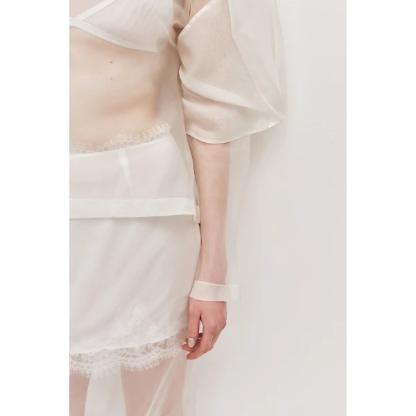 Aje Mirella Organza Long Sleeve Top, view 5