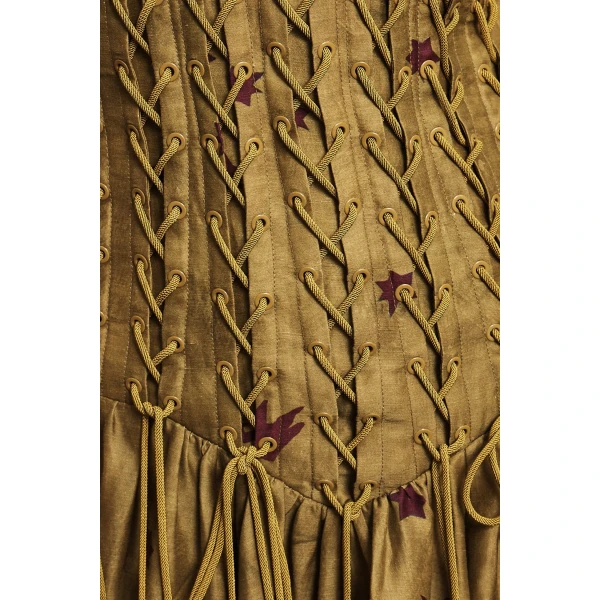 Alemais Astro Gown Olive  Sustainable Dresses with Alemais print - Coveti Australian Designer