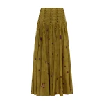 Alemais Astro Skirt Olive  Sustainable Skirts with Alemais print - Coveti Australian Designer