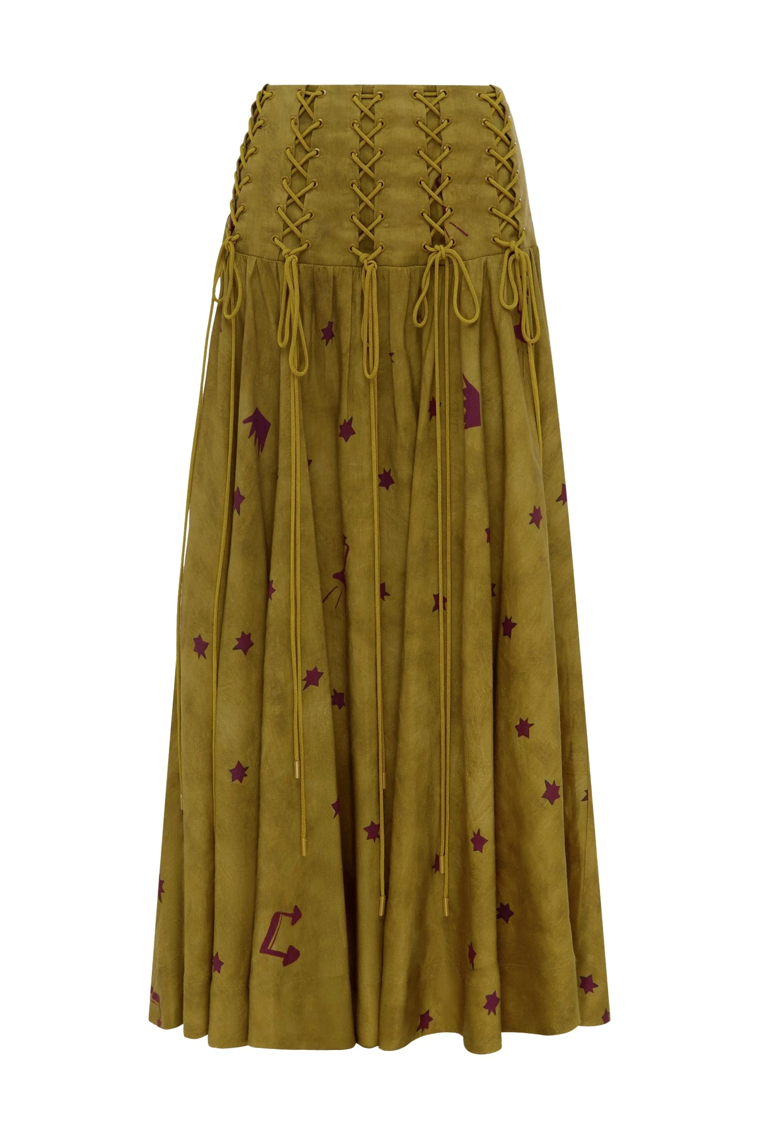 Alemais-Astro-Skirt-Olive-Green-Skirts-coveti39687_nobg Alemais Astro Skirt Olive Sustainable Skirts with Alemais print - Coveti Australian Designer