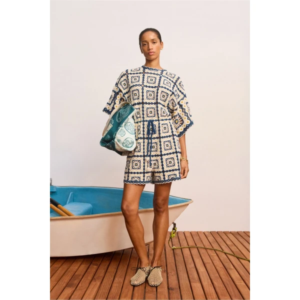 Alemais Dolly Playsuit  Sustainable Beachwear with Alemais print - Coveti Australian Designer
