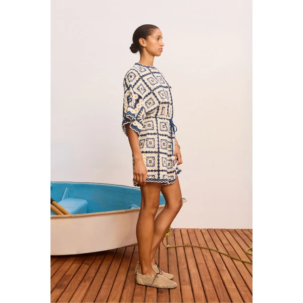 Alemais Dolly Playsuit  Sustainable Beachwear with Alemais print - Coveti Australian Designer