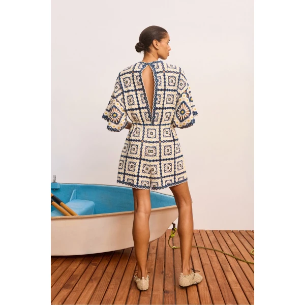 Alemais Dolly Playsuit  Sustainable Beachwear with Alemais print - Coveti Australian Designer