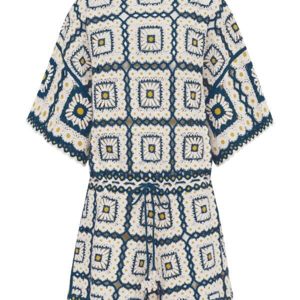 Alemais Dolly Playsuit  Sustainable Beachwear with Alemais print - Coveti Australian Designer