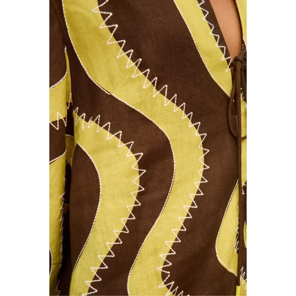 Alemais Frankie Mini Dress Yellow  Sustainable Dresses with Alemais print - Coveti Australian Designer