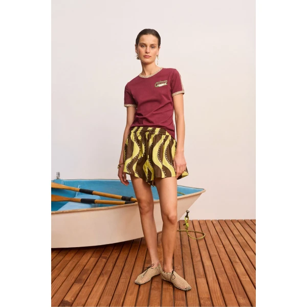 Alemais Frankie Short  Sustainable Shorts with Alemais print - Coveti Australian Designer