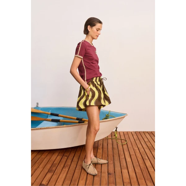 Alemais Frankie Short  Sustainable Shorts with Alemais print - Coveti Australian Designer