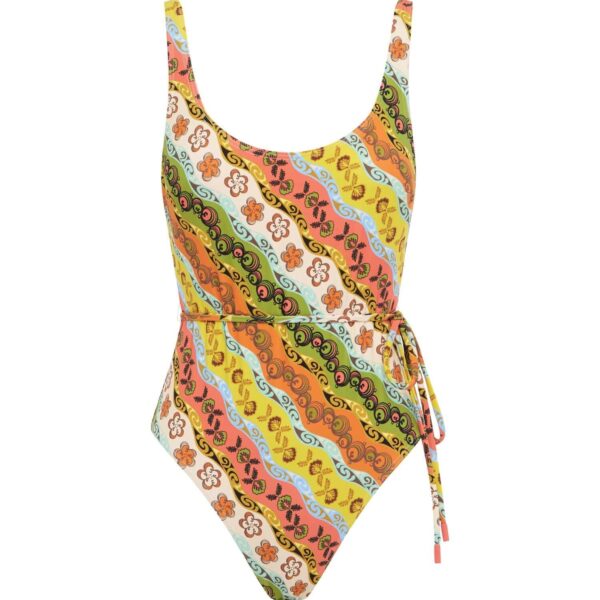 Alemais Janine Scoop Neck One Piece  Sustainable Beachwear with Alemais print - Coveti Australian Designer