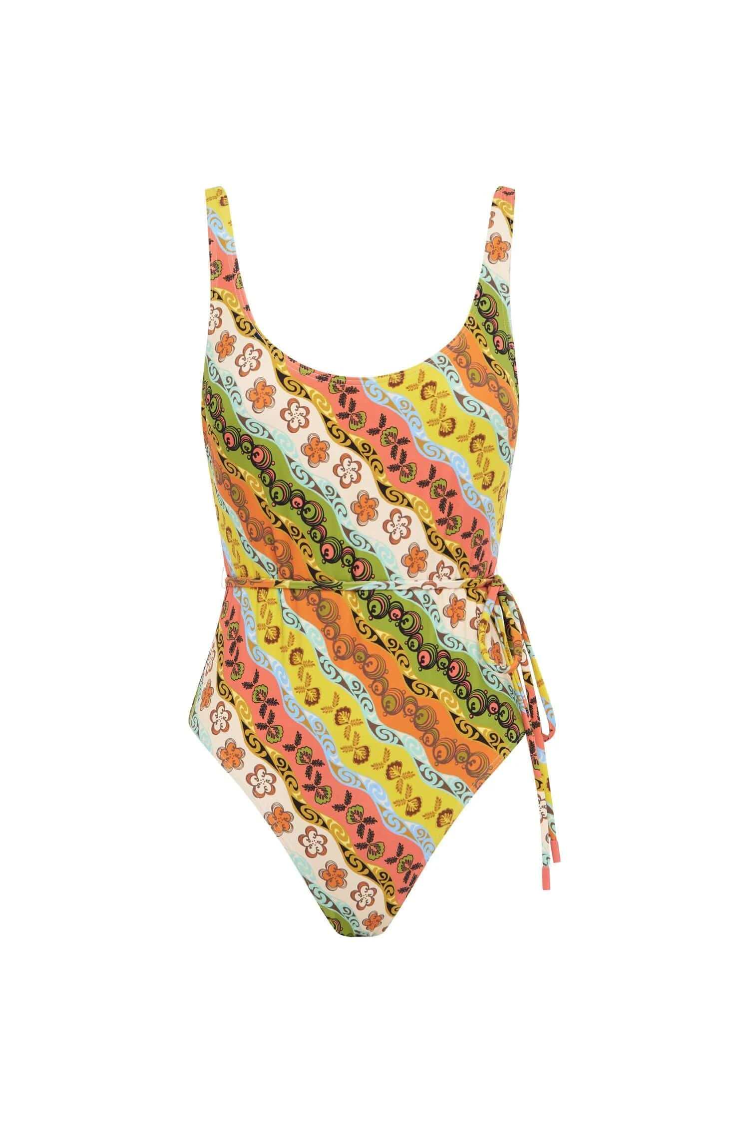 Janine Scoop Neck One Piece by Alemais - Beachwear Alemais Janine Scoop Neck One Piece Sustainable Beachwear with Alemais print - Coveti Australian Designer