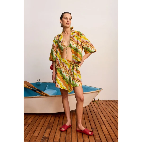 Alemais Janine Shirt  Sustainable Tops with Alemais print - Coveti Australian Designer