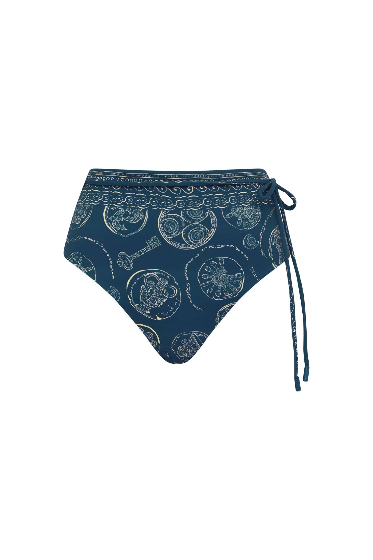 Alemais Lucky High Waist Brief  Sustainable Beachwear with Alemais print - Coveti Australian Designer