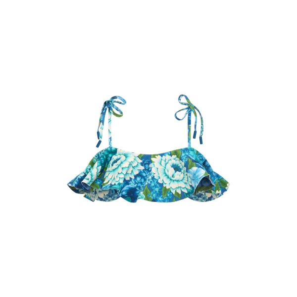 Alemais Margo Ruffle Top  Sustainable Tops with Alemais print - Coveti Australian Designer