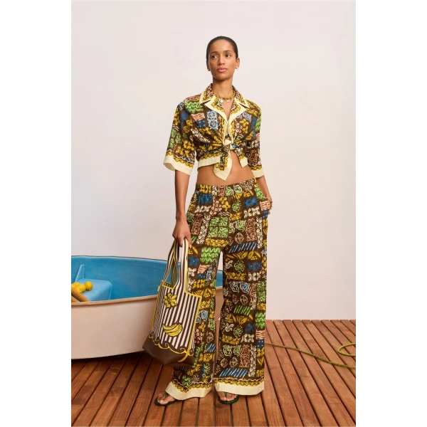 Alemais Minnie Pant  Sustainable Pants with Alemais print - Coveti Australian Designer