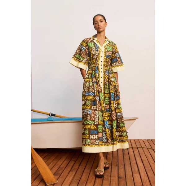 Alemais Minnie Shirtdress  Sustainable Dresses with Alemais print - Coveti Australian Designer