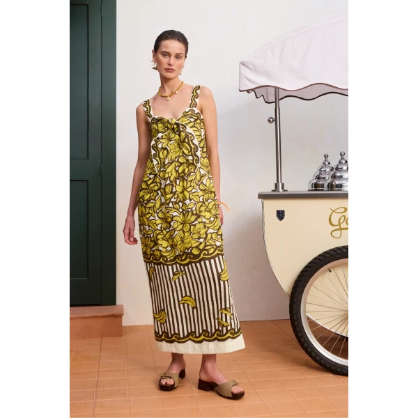 Alemais Mona Midi Dress  Sustainable Dresses with Alemais print - Coveti Australian Designer