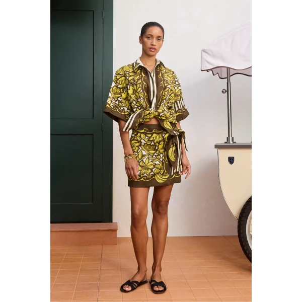 Alemais Mona Sarong Skirt  Sustainable Skirts with Alemais print - Coveti Australian Designer
